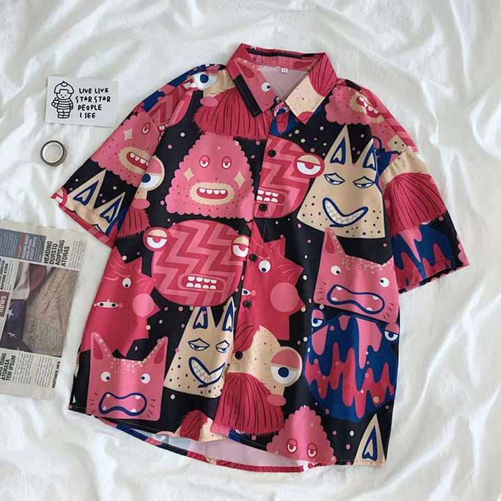 Men's Hawaiian Print Loose Shirt