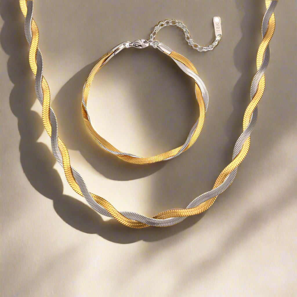 Eterna Twist Braided Necklace Set