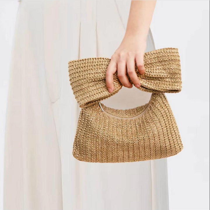 Bowknot Woven Clutch